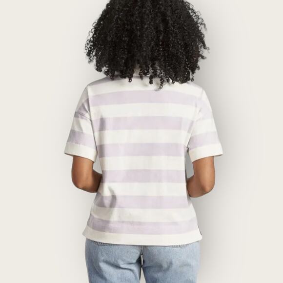 Everlane Retro Jersey Striped Polo Shirt | Small | White Purple Boxy Oversized - Picture 6 of 8
